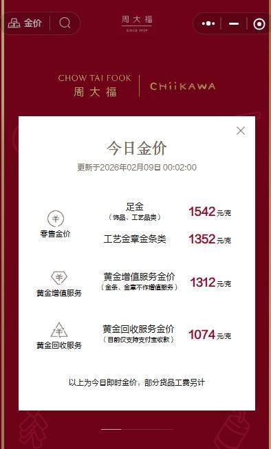 现货黄金重回5000美元，国内金饰克价突破1560元